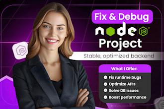 fix node js code or issues in frontend or backend