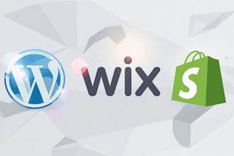 design a website using wordpress, wix, or shopify