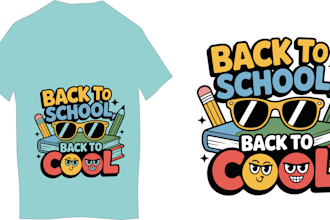 create fun back to school cartoon illustrations for kids