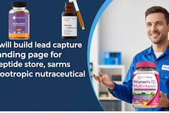 build peptide landing page, peptide website