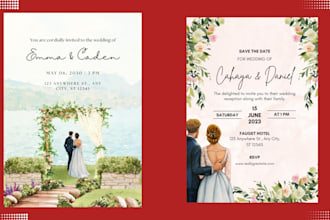 design elegant wedding invitations, bridal shower cards, and custom invitation