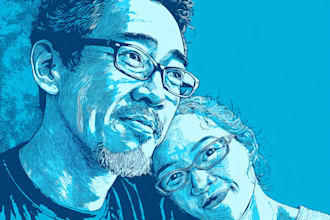 draw a portrait drawing in linocut illustration