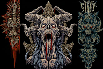 draw detailed illustration metal artwork dark art and horror