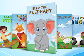 design children book cover and storybook with custom illustration