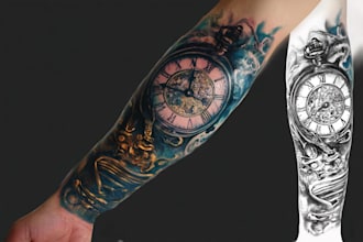 create unique custom tattoo design as an experienced tattoo artist