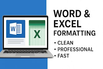 do professional ms word and excel formatting