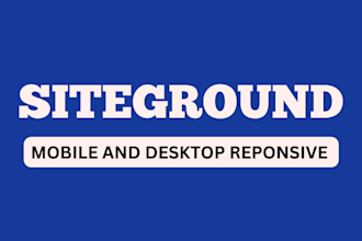 design wordpress website on siteground, bluehost, hostinger website godaddy