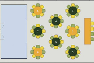 design professional event floor plans, seating charts, layouts for any occasion