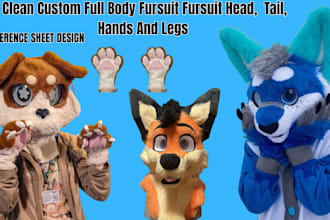 make custom full fursuit paws partial suit mini partial hand, leg paws