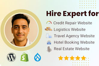 build a real estate, travel, hotel booking, credit repair or logistics website
