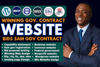 design and redesign government contract website to win contracts bids, sam gov
