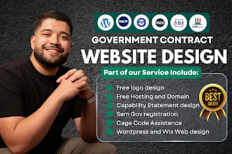 design and redesign government contract website to win sam gov contracts bids