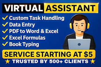 do typing job, data entry work, PDF to word or excel