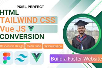 convert figma to responsive html tailwind css vue, nuxt js