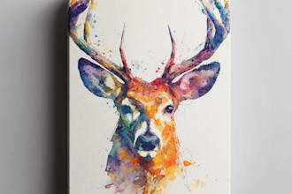 design abstract watercolor canvas wall art