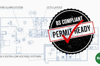 design fire alarm, cctv, public address system, elv shop drawing for permit