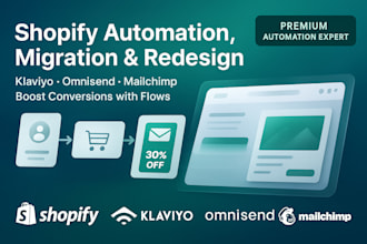 shopify automation with klaviyo omnisend mailchimp, shopify migration redesign