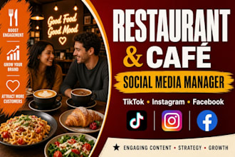 manage your restaurant and cafe on tiktok, instagram, facebook marketing