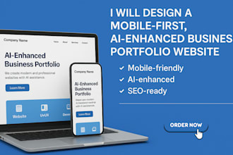 design a mobile first ai enhanced business portfolio website