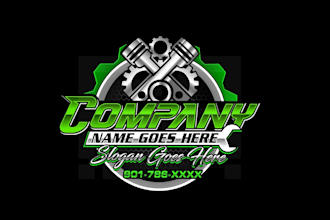 do auto dealership, car detailing, auto repair or automotive car logo design
