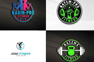 do unique physical fitness, bodybuilding, gym, yoga logo design