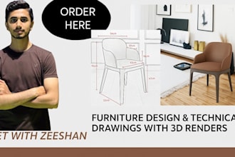create technical production drawings of furniture with cnc