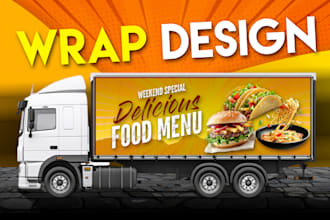 do wrap design, food truck wrap, car wrap, trailer wrap design