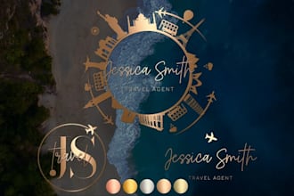 design unique travel, hotel, vacation and agency logo