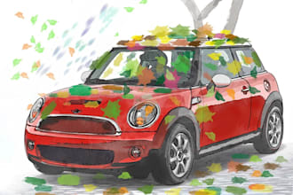 illustrate anything in watercolor style