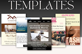 design responsive email marketing templates and setup in mailchimp or klaviyo