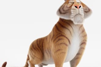 deliver grooming project,werewolf, animal creature,quadruped rig,idle animation