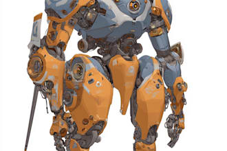 create an mecha, gundam, and robot design