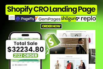 shopify cro landing page, gempages, shogun, pagefly, replo