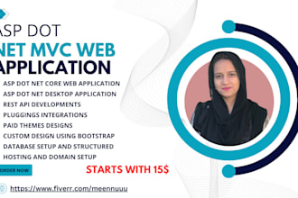 develop aspnet core mvc web apps rest apis and databases