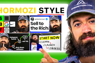 design a youtube thumbnail in alex hormozi style