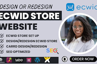 design and redesign ecwid ecommerce store, setup ecwid store, ecwid product