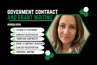 write winning grant proposals, rfps, rfqs, bid proposals and government contract