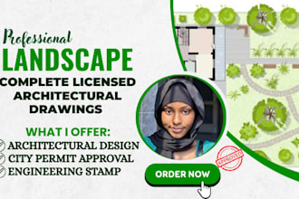 provide architect landscape design and licensed architect drawing for submission