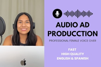 produce a professional young female audio commercial