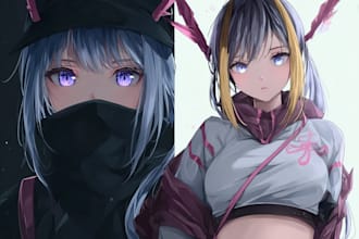 draw anime art character design illlustration, fanart,