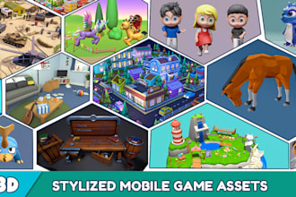 create low poly 3d game ready models, characters, props, environments and assets