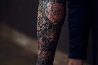 create a tattoo design for leg sleeve