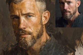 create a realistic digital oil painting portrait