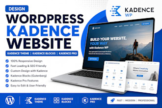 design wordpress kadence website, kadence block, kadence pro, kadence theme