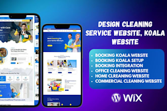 build cleaning service website, koala website, booking koala
