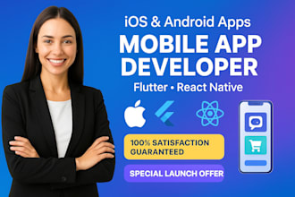 develop ios andriod mobile app using flutter or reactive native