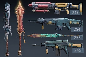 create custom weapon concept designs for your project