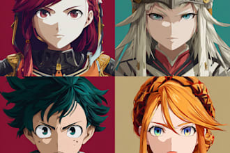 design custom vector illustrations, character and anime style art