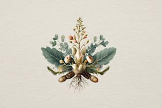 create beautiful  botanical boho logo