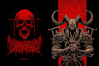 draw dark art for black metal, death metal, doom, heavy
